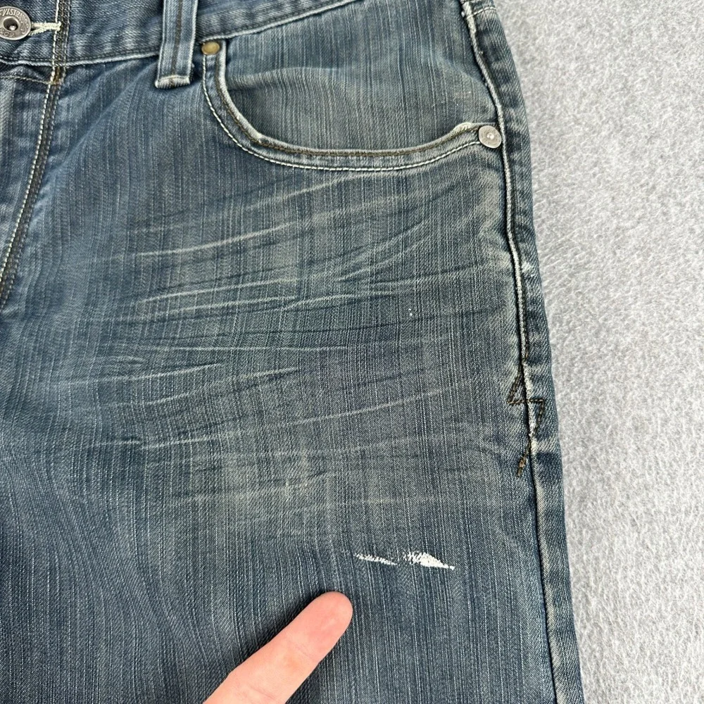 Levi's 514 Jeans Mens W36 L30 Blue Slim Straight Denim Pant Whisker Flap Pockets
